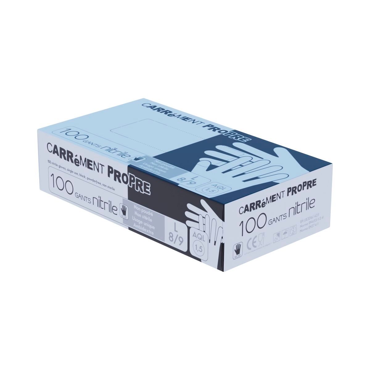 GANT NITRILE à usage unique - Non Poudrés Taille L x100 - PUBLI EMBAL